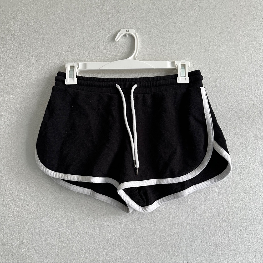 Black Cotton Athletic Booty Shorts